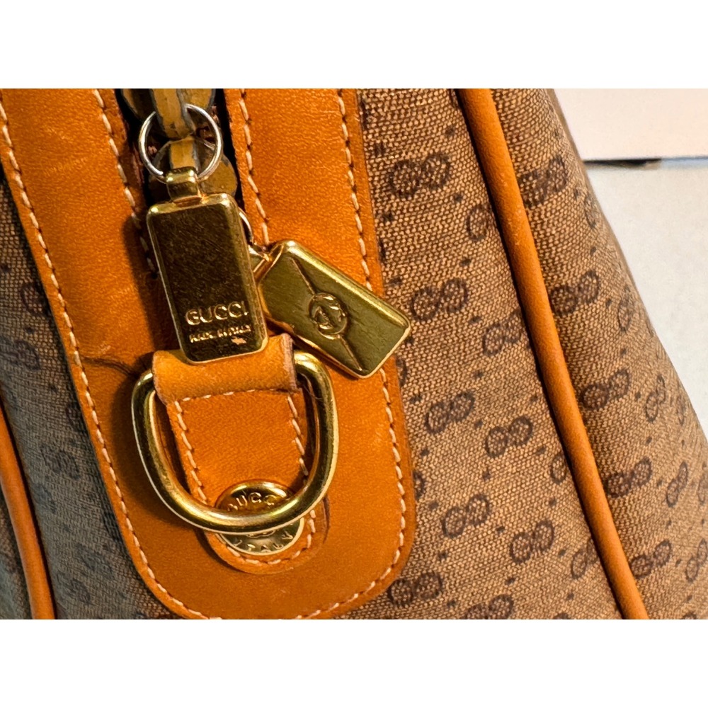 Gucci GG‎ PVC, Leather Trim Top Handle Boston Bag vintage 70's-80's - Picture 8 of 16